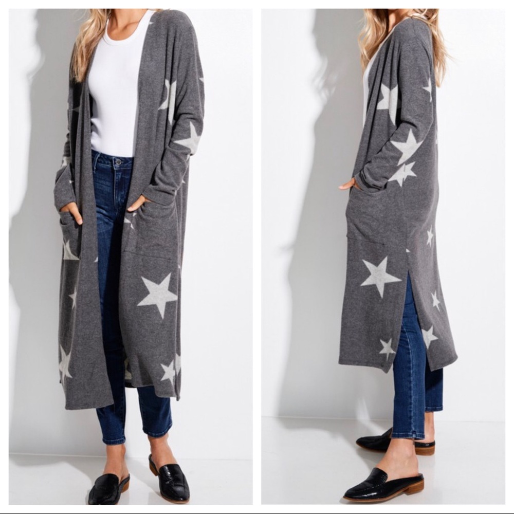 ✨LAST✨long line star cardigan with side pockets - Picture 4 of 4